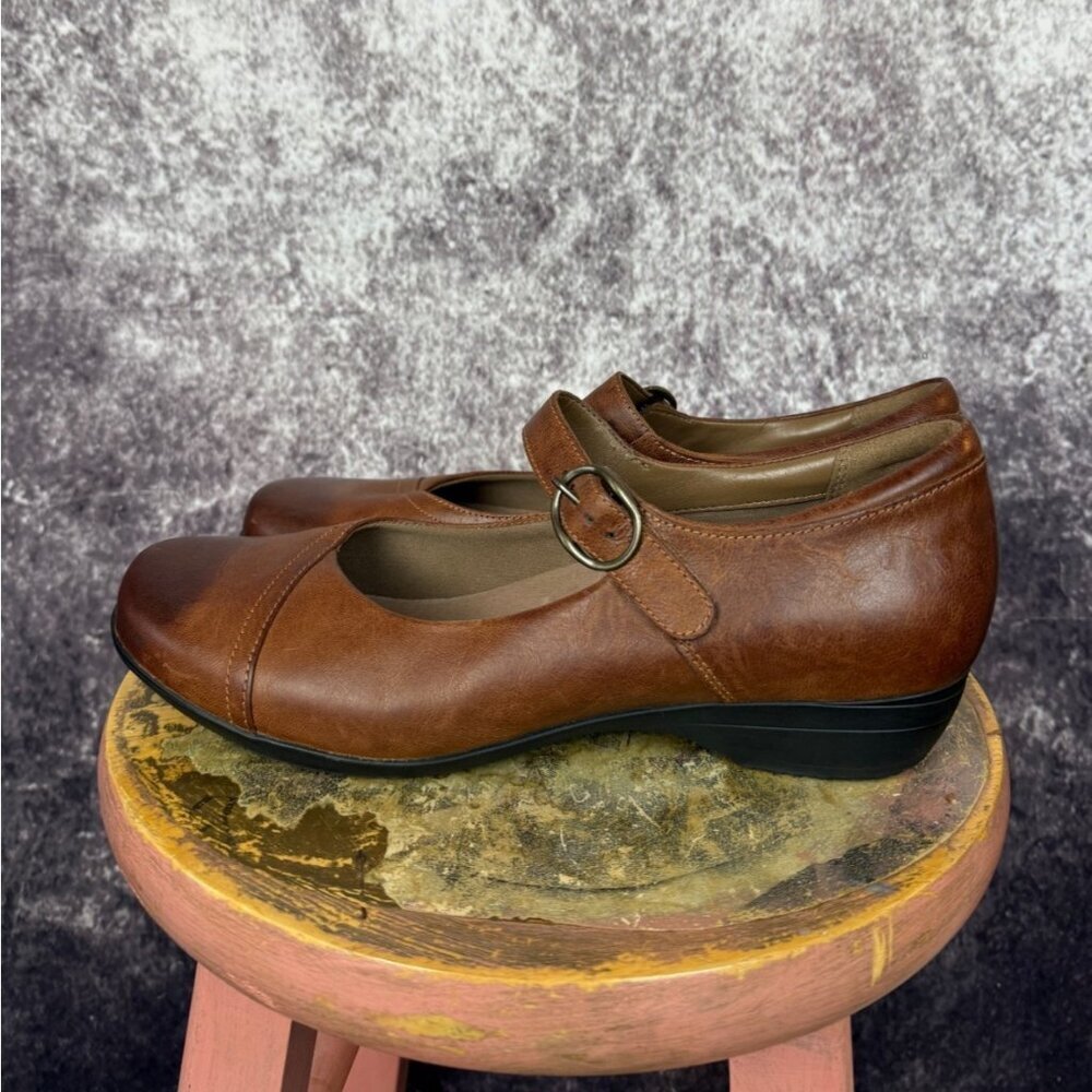Dansko Womens Mary Jane Shoes 11 EUR 42 Brown Oiled leather Boho Vintage Style - Picture 11 of 14